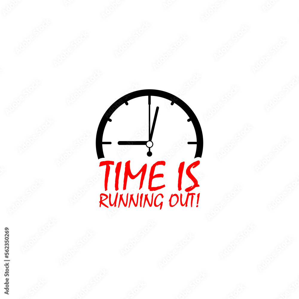 Poster time is running out concept isolated on white background