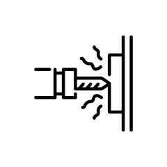 Drilling olor line icon. Metal work.