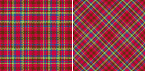 Textile seamless check. Pattern fabric texture. Vector tartan plaid background.
