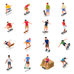 Fototapeta na wymiar Skate Park Icons Set