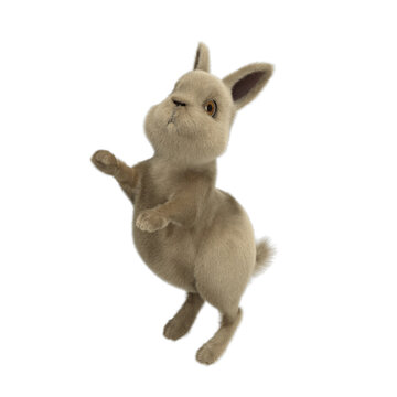 2023 干支 ウサギ うさぎ 兔 新年 年賀状 3D CG 飛躍 跳躍 3DCG 透過PNG