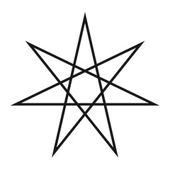 Elven star symbol. Neo pagan Heptagram vector illustration