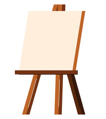 Wooden easel with canvas