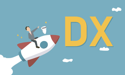 DXを目指すビジネスマンのイラスト