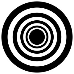 black and white target spiral design circles symbol illusion pattern circle 3d icon sign vector 