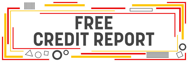 Free Credit Report Lines Squares Shapes Horizontal Red Yellow 