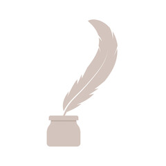 feather pen icon vector element design template