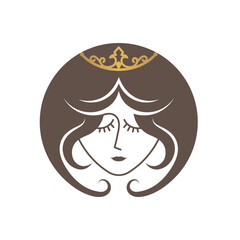princess head logo vector illustration concept design