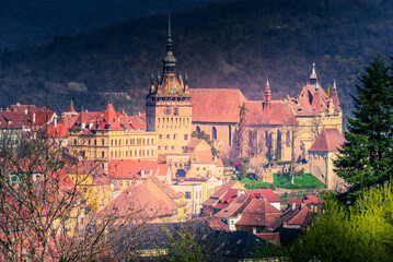 Fototapeta na wymiar Sighisoara, Romania. Famous medieval city in Transylvania, historical European region.