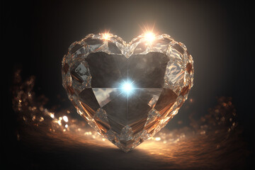 Fototapeta premium Diamond heart Generative AI