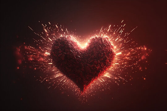 An exploding heart Generative AI