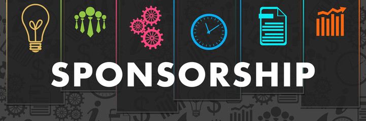 Sponsorship Business Symbols Grey Texture Colorful Stripes 