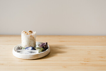 Candle and Healing Crystals Rituals Spirituality Meditation