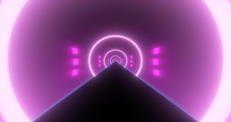 Abstract glowing neon retro tunnel round bright shiny multicolored beautiful. Abstract background