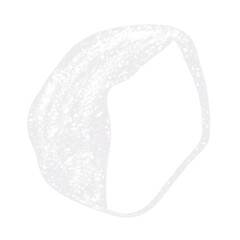 Abstract drawing of a silver circle with uneven shapes, half-filled. Design element. Curve figure. Hand drawn. Isolated on white background.