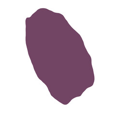 Abstract purple hand drawn spot. Irregular shapes, crooked figure. Design element. Isolated on white background.