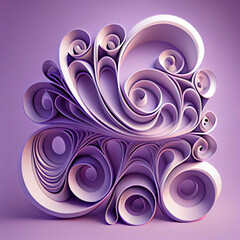 Abstract 3d swirling curvy wavy art element