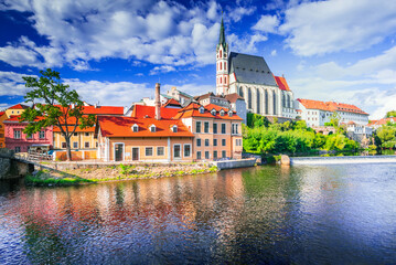 Obraz premium Cesky Krumlov, Czech Republic - Charming small city in Bohemia, Vltava River.