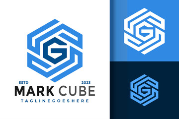 Letter G Hexagon Logo Logos Design Element Stock Vector Illustration Template