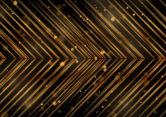 Golden shiny arrows abstract technology background