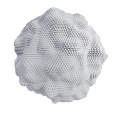 3D Futuristic sphere triangled on transparent background Abstract lowpoly geometric grid pattern ball
