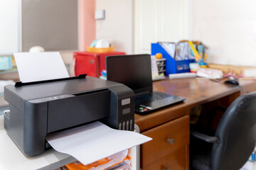 multi-function printer machine ready for printing, copy, scanning in office creative photo.