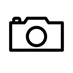 Camera outline icon. Editable stroke. Vector graphics