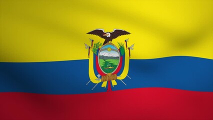 Ecuador Waving Flag Background Animation. Looping seamless 3D animation. Motion Graphic - Powered by Adobe