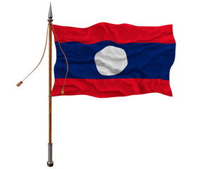 Fototapeta na wymiar National flag of Laos. Background with flag of Laos.