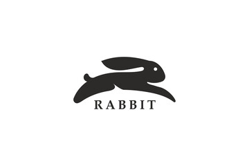 rabbit logo design concept running