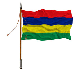 National flag of Mauritius. Background  with flag of Mauritius.