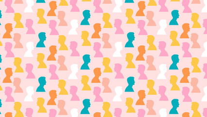 silhouettes of many fathers. Happy Father's Day