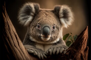 Obraz premium A close up of an old Koala - Generative AI