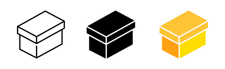 Parcel icons set. recipient, box, world, goods, services, transportation, sending, reliability, service, waiting, delivery date. truck concept. vector line icon in different styles