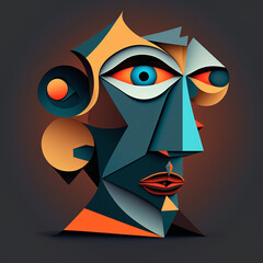 Surrealist face made of abstract shapes in the style of Salvador Dali | With Genarative AI Technology