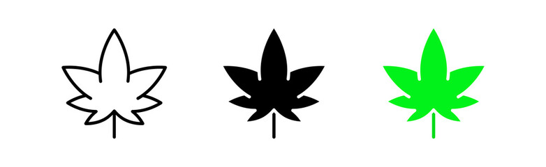 Leaf icon set. Health, medicines, treatment, immunity, doctor, hospital, botany, warning, recommendations, virus, bacteria, weather, season. Medicine concept. Vector line icon in different styles