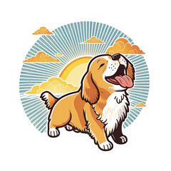 Happy Dog Sticker Dog Generative AI
