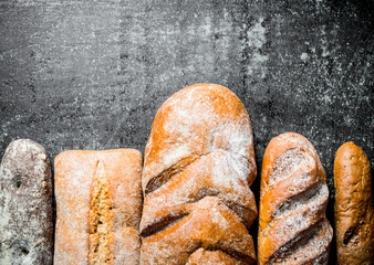 A variety of fresh baked bread.