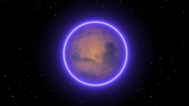 Bright mars  planet animated .Beautiful 3d mars planet animation. video loop