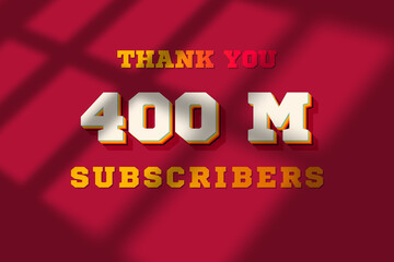 400 Million  subscribers celebration greeting banner with Retro 2 Design