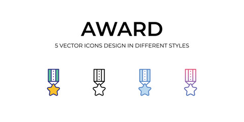 Award Icons Set vector Illustration.