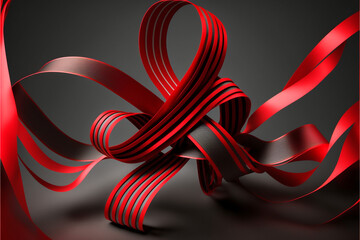 red ribbons background