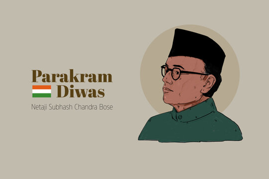 vector illustration of netaji subhash chandra bose 