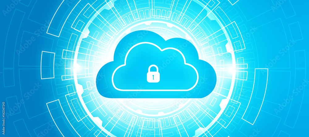 Poster cloud computing. internet technology. futuristic background. 3d illustration.