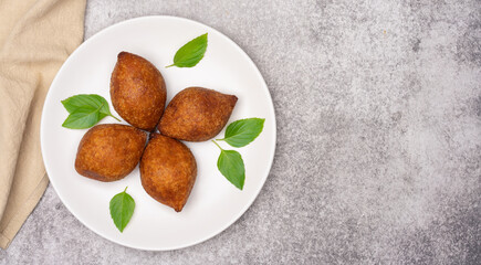 Turkish traditional food stuffed meatballs. 