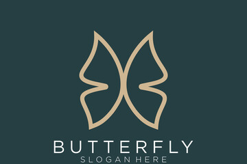 Gold Butterfly Logo. This logo suitable for beauty cosmetic logo.