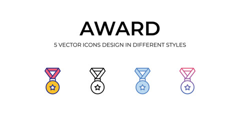Award Icons Set vector Illustration.