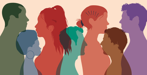 Organization, partnership, cooperation and friendship. Diverse community of people.