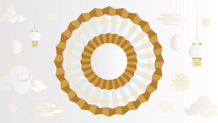 Happy Chinese new year design. Japanese, Korean, Vietnamese lunar new year. White Vector illustration and banner concept