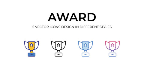 Award Icons Set vector Illustration.